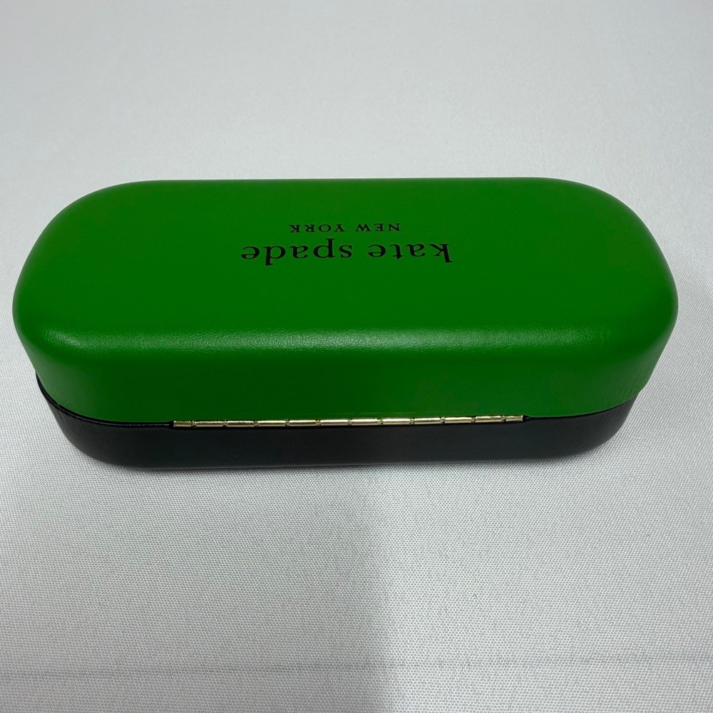 Kate Spade New York Green and Black Hard Sunglasses Case with Polka Dot Cloth - Picture 3 of 7